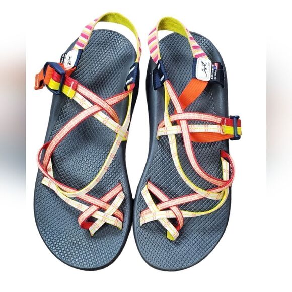 Chaco Orange & Yellow Sandals - Picture 1 of 6